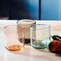 Цветные водяные стаканы ретро водяной сок Стеклянный чашка